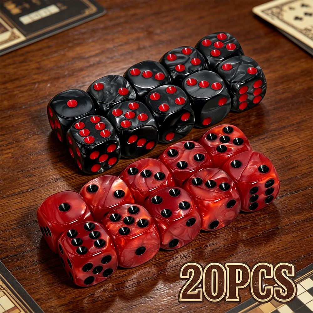 20PCS Acrylic Dice Set,D6 Blac - Board Game Live review and price